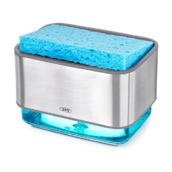 OXO Good Grips Stainless Steel Soap Dispensing Sponge Holder - Clear, One Size