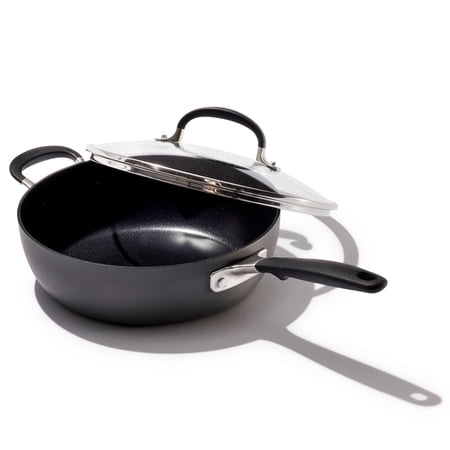 OXO Hard Anodized Nonstick Cookware, 3QT Covered Chef Pan with Helper Handle