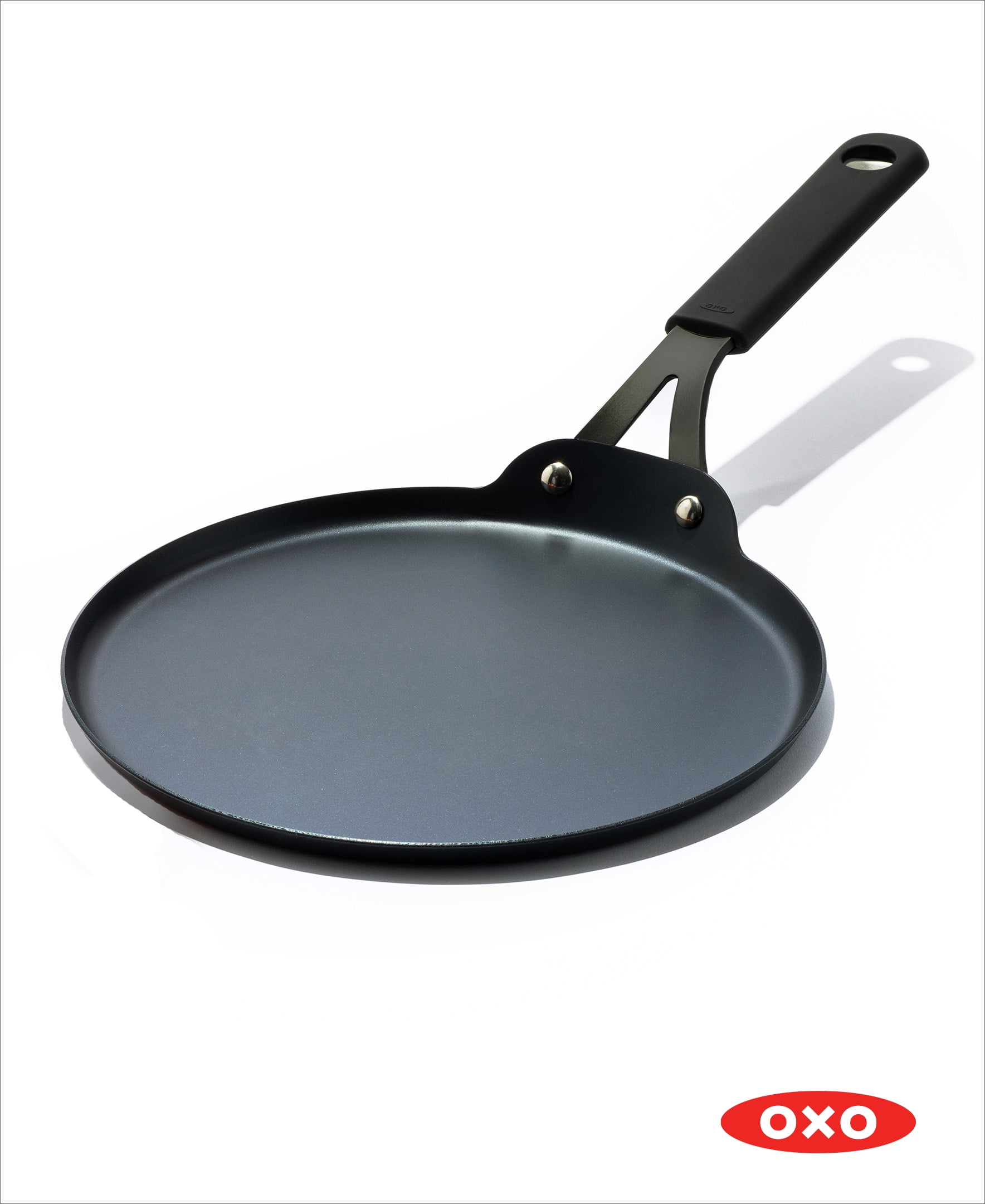 OXO Obsidian Black Carbon Steel 10" Crepe Pan with Silicone Sleeve