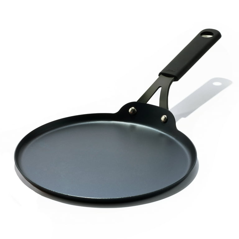 OXO Black Steel 10 in. Pre-Seasoned Carbon Steel Induction Safe Frying Pan  with Silicone Sleeve in Black CC005100-001 - The Home Depot