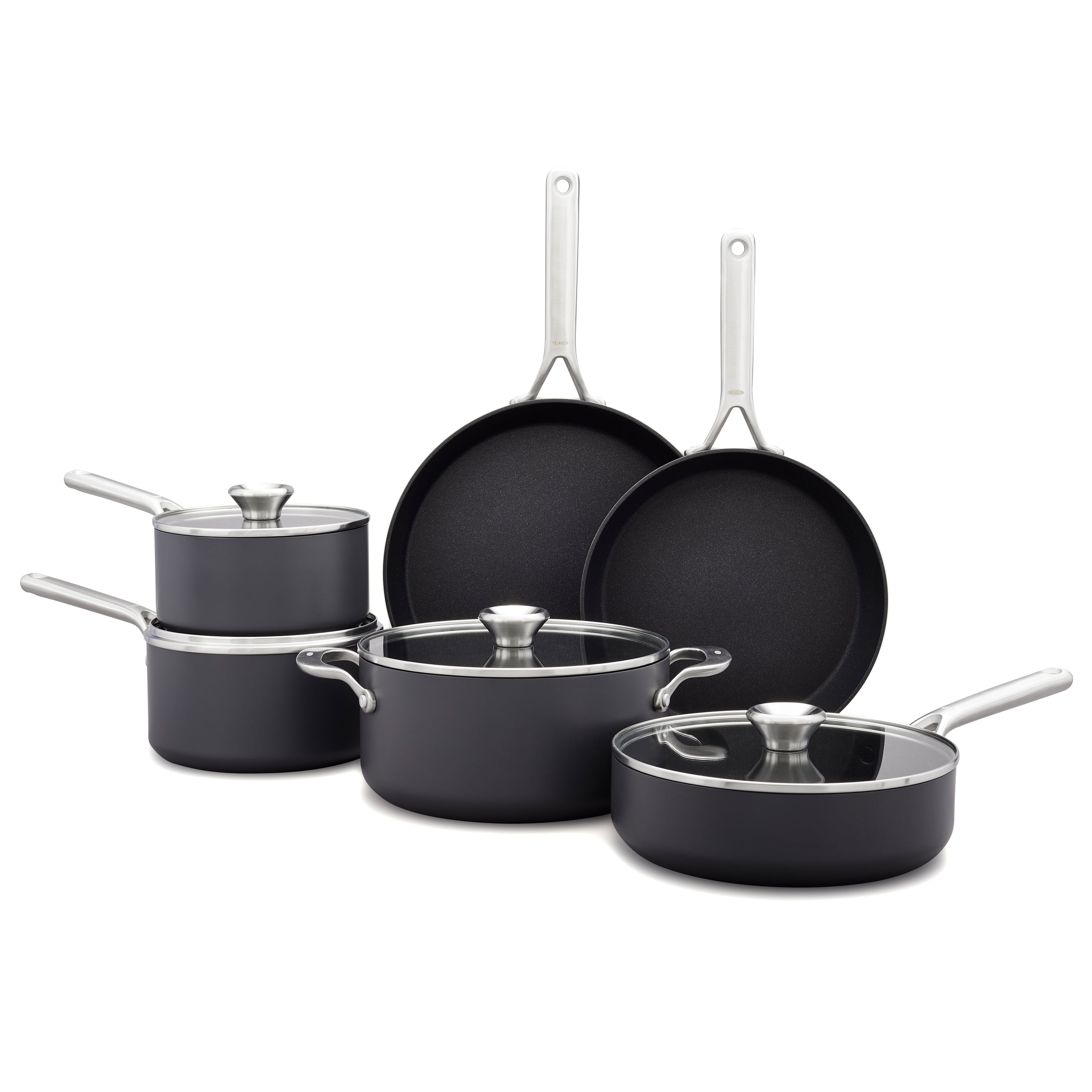 As Is Cook's Essentials Hard Anodized 10-Piece Cookware Set
