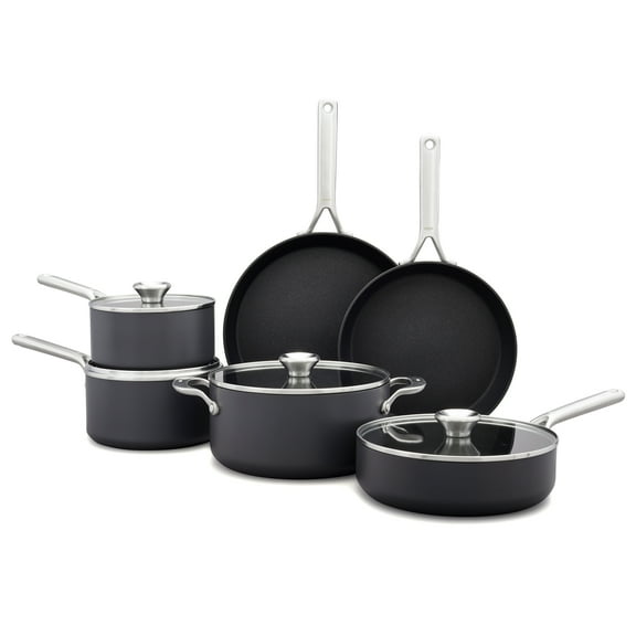 OXO Professional Hard Anodized Nonstick, 10 Piece Cookware Set, Induction, Black