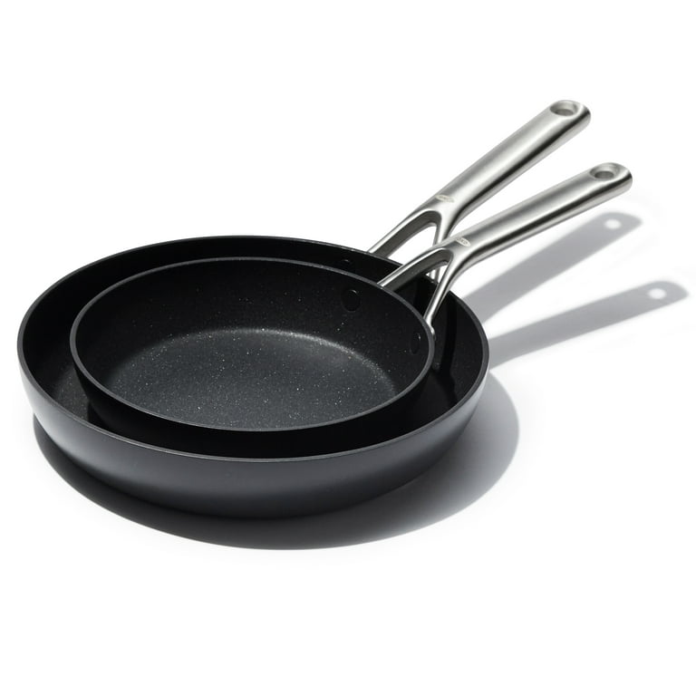 10 Inch Nonstick Frying Pan with Lid, Brown Granite Skillet