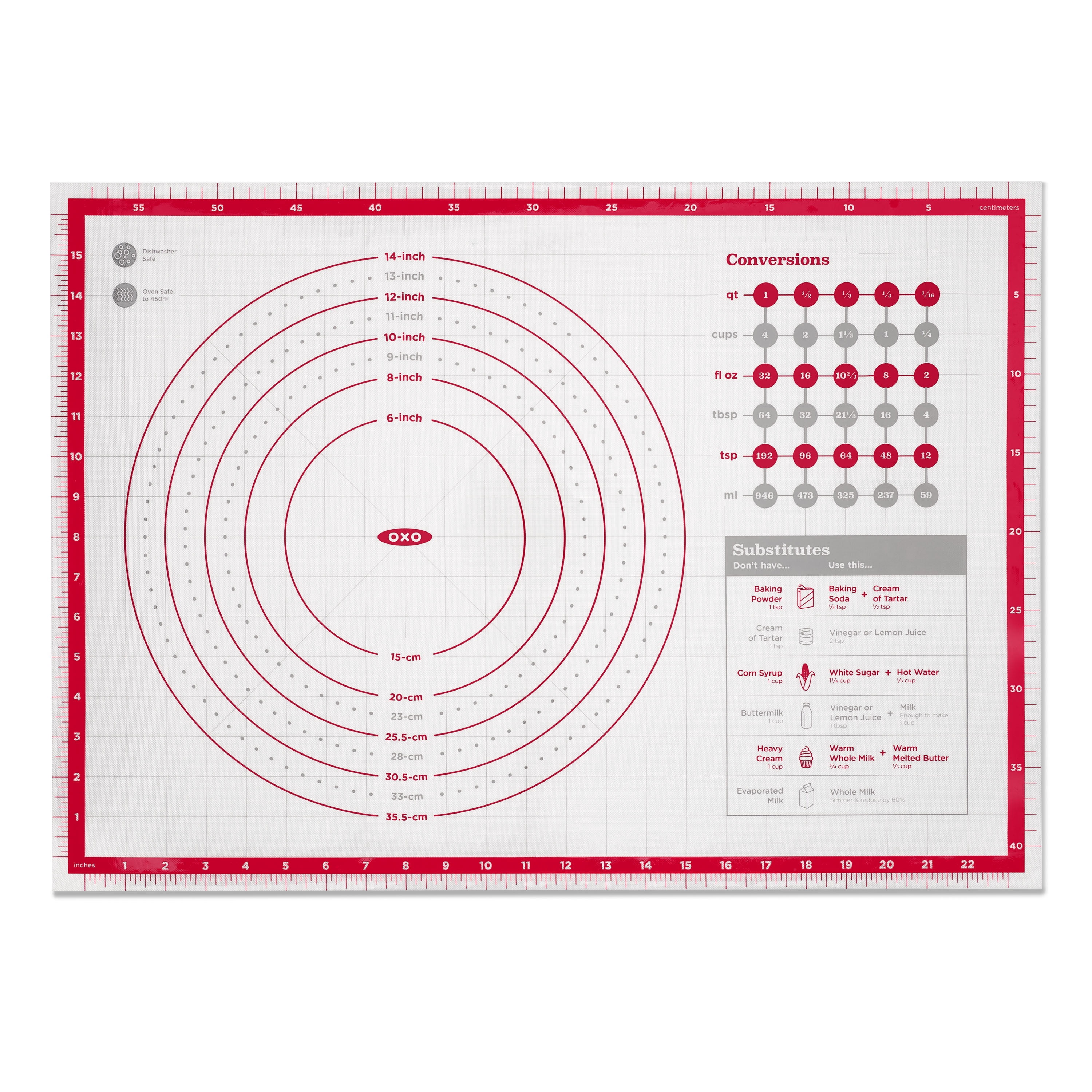 OXO SoftWorks Silicone Pastry Mat, 17.5 x 24.5 in, Non-Stick Baking ...