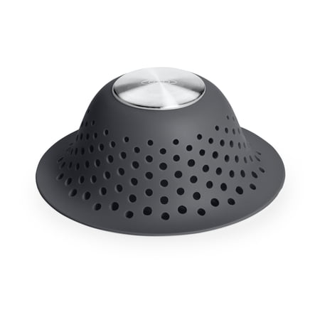 OXO Silicone Shower & Tub Drain Protector, Gray, Hair Catcher Helps Prevent Drain Clogs