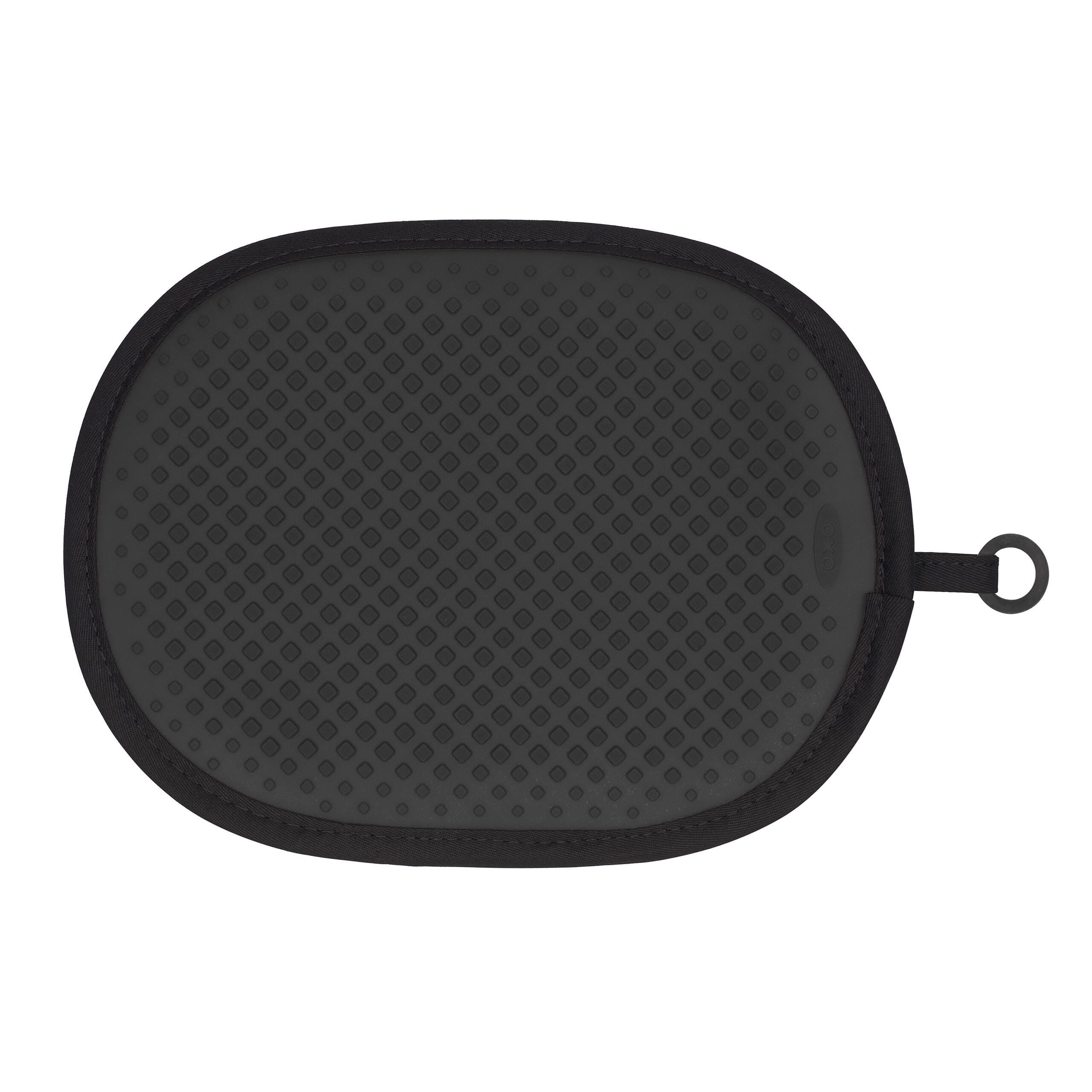 OXO Silicone Pot Holder, Heat-Resistant Non-Slip Holder and Hot Pad for Cooking, Baking & Serving, Black