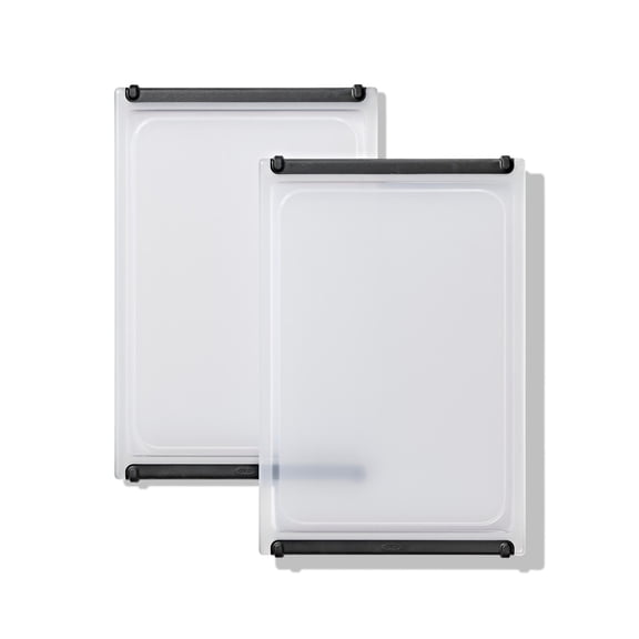 OXO Non-Slip Small Plastic Cutting Board with Juice Groove, Dishwasher Safe Kitchen Cutting Board for Fruits, Vegetables & Everyday Food Prep, 2 pack, 10.9 x 7.3 Inch