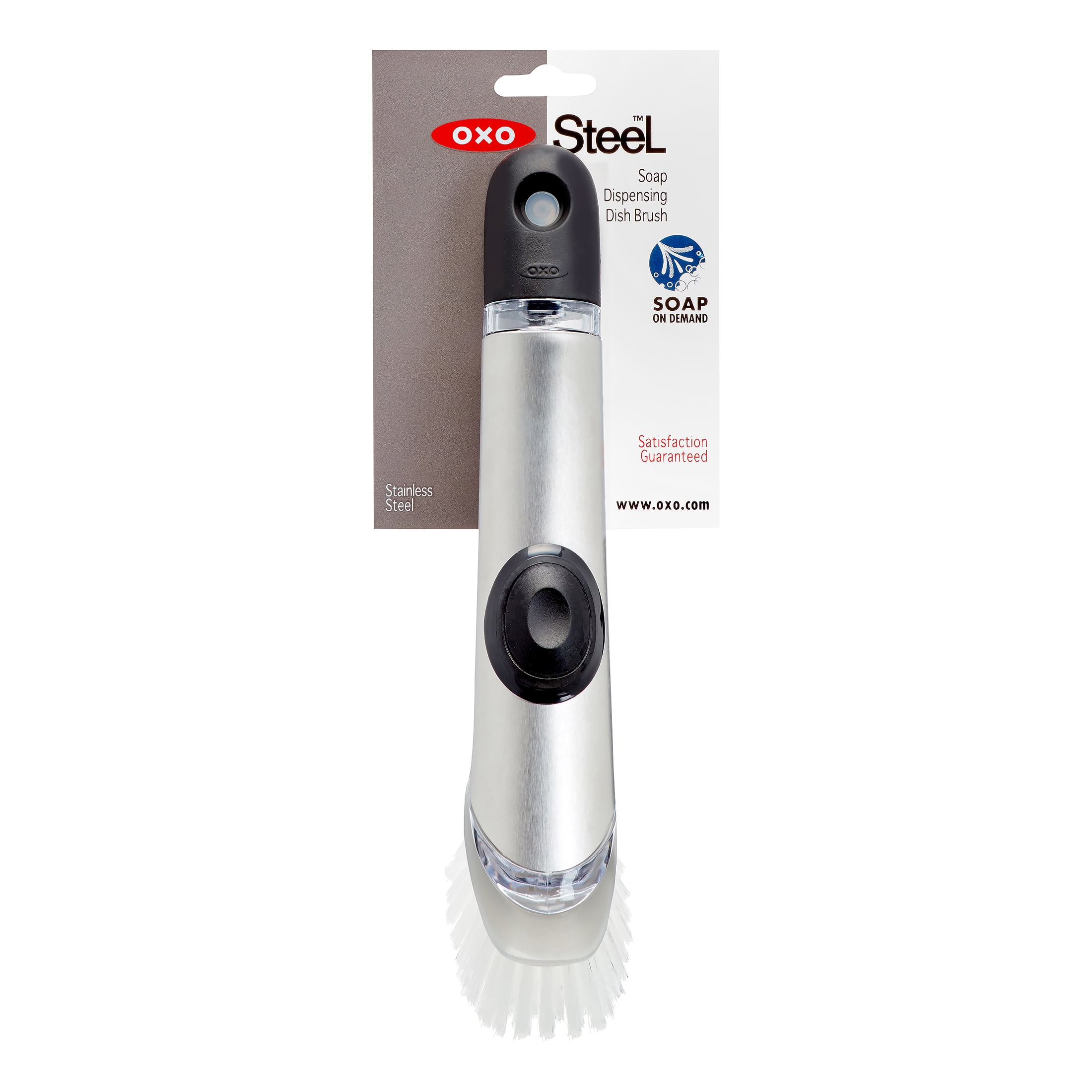 OXO Soap Dispensing Dish Brush Stainles Steel - Walmart.com