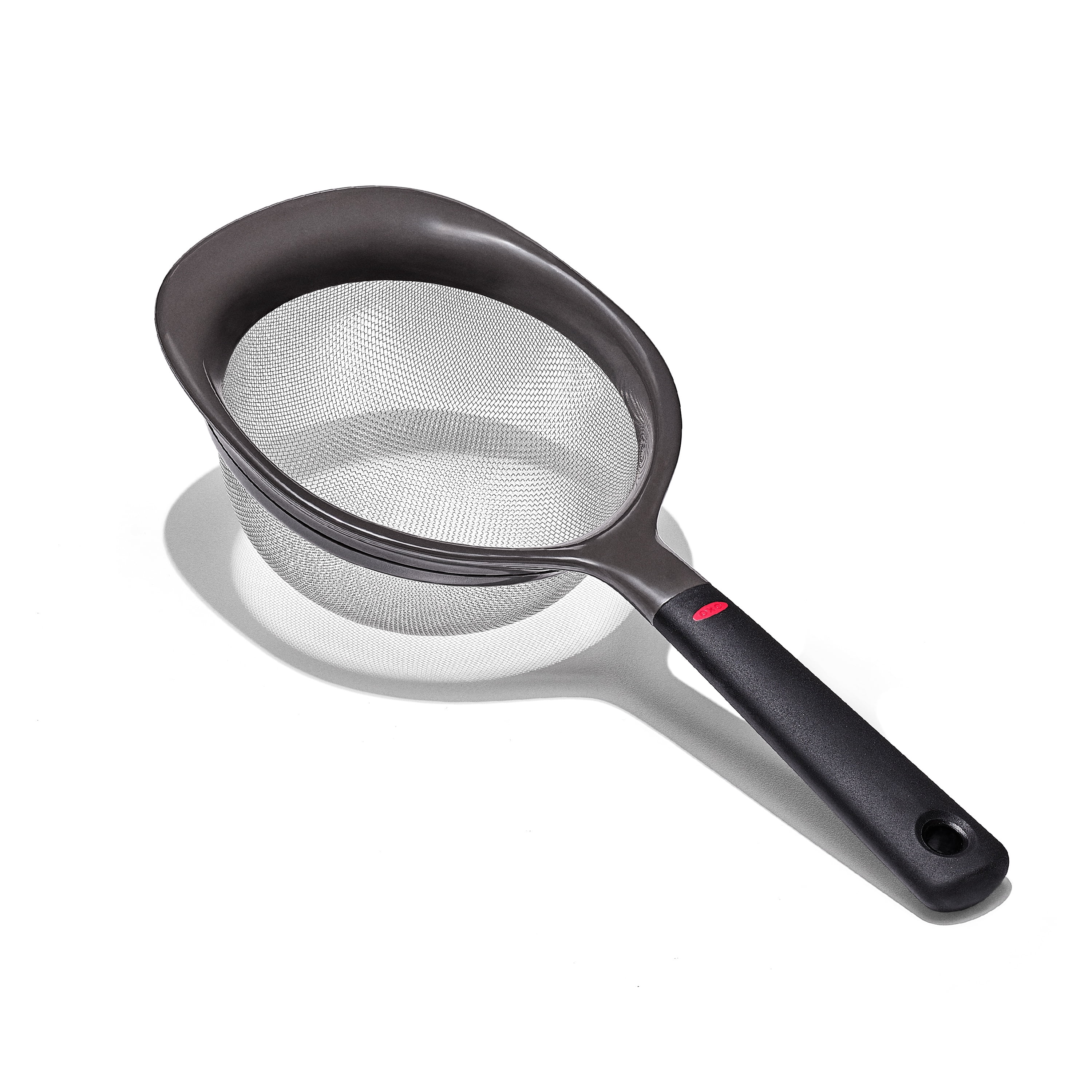 OXO SoftWorks 6-Inch Fine Mesh Strainer – Stainless Steel Sieve with Non-Slip Handle for Sifting & Straining