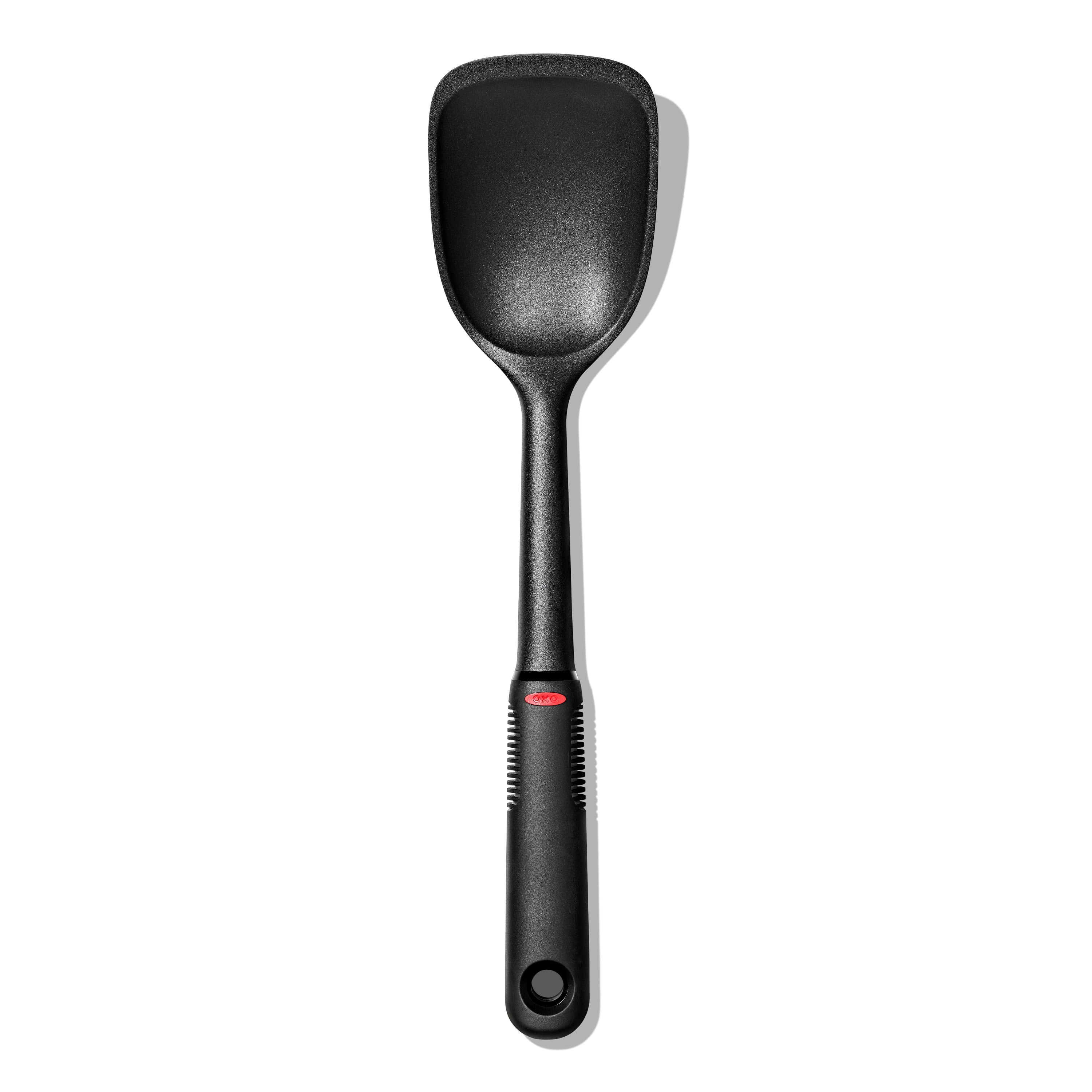 OXO SoftWorks Nylon Sauté Spoon, Black – Heat Resistant to 450°F, Non-Stick Safe, Soft Grip Handle, BPA-Free