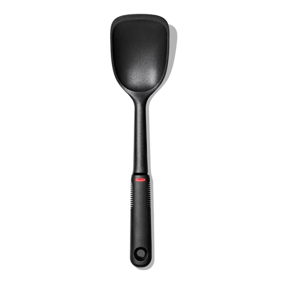 OXO SoftWorks Nylon Saut Spoon, Black  Heat Resistant to 450F, Non-Stick Safe, Soft Grip Handle, BPA-Free