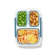 thumbnail image 1 of OXO Prep & Go 4.1-Cup Leakproof Divided Lunch Container, Meal Prep Food Storage Container for Lunch Prep Work, School and On-the-Go Meals, Ocean Blue, 1 of 10