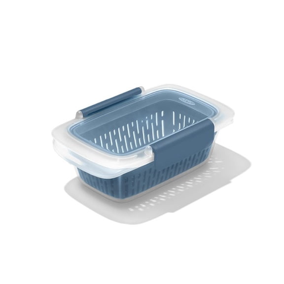 OXO Prep & Go Fruit Storage Container with Colander, Arctic Blue