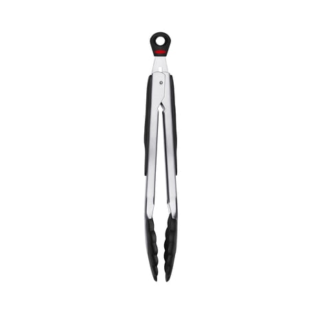 OXO Softworks 9 inch Tongs with Nylon Head, Stainless Steel