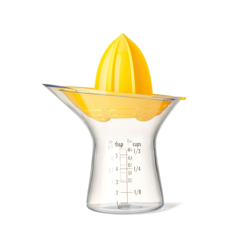 檸檬 OXO Small Citrus Juicer Yellow Compact Reamer with Measurement