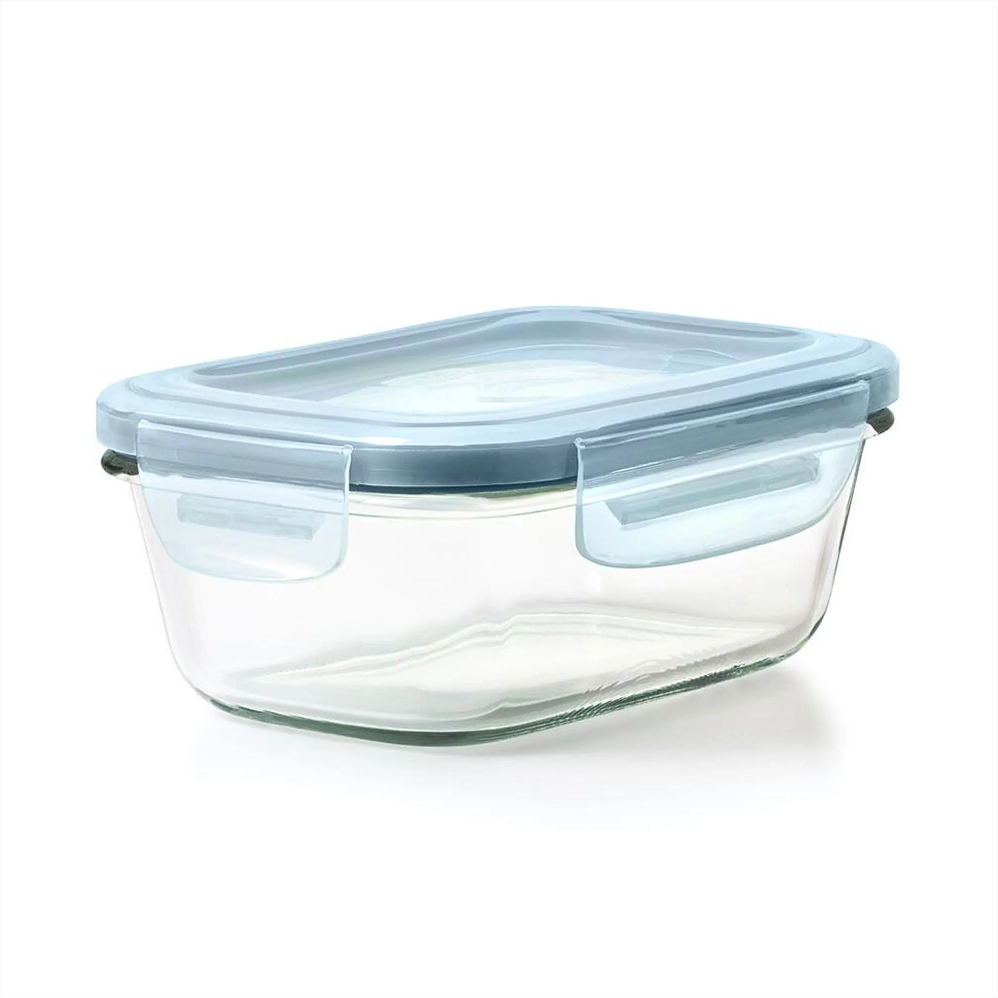 OXO Smart Seal 1.6-Cup Glass Food Storage Container, Leakproof Rectangle Glass Meal Prep Container with Airtight Lid for Leftovers and Food Storage, Arctic Blue