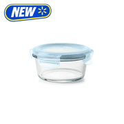 OXO Smart Seal 2-Cup Round Glass Food Storage Container, Arctic Blue