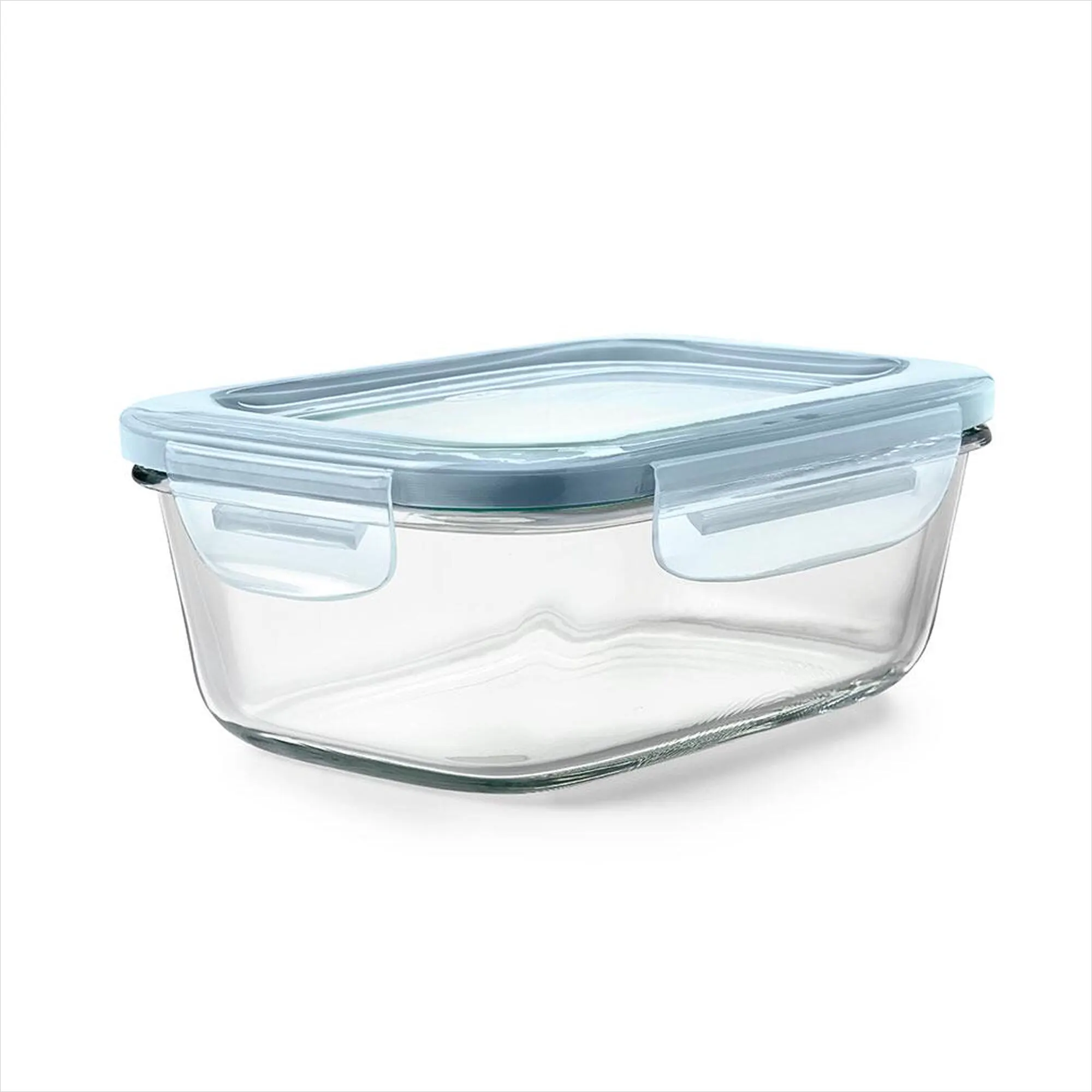 OXO Smart Seal 3.5-Cup Glass Food Storage Container, Leakproof Rectangle Glass Meal Prep Container with Airtight Lid for Leftovers and Food Storage, Arctic Blue