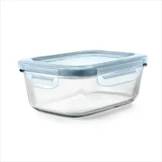 OXO Smart Seal 3.5-Cup Glass Food Storage Container, Leakproof Rectangle Glass Meal Prep Container with Airtight Lid for