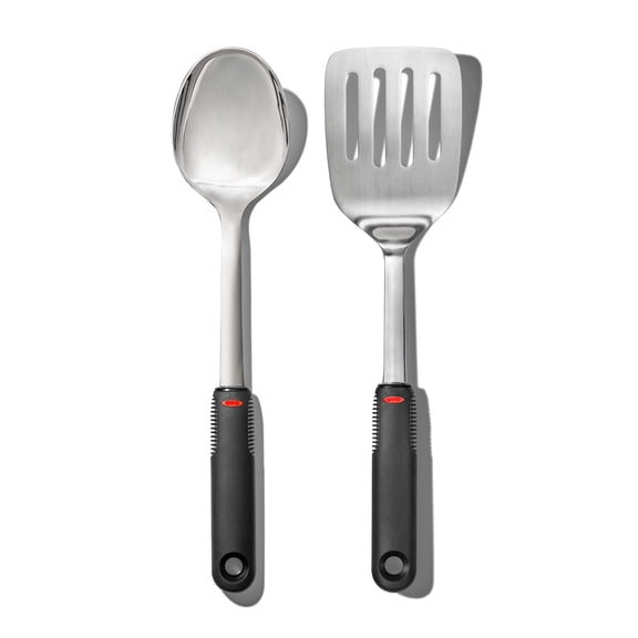 OXO SoftWorks Stainless Steel 2-Piece Cooking Utensil Set  Turner & Spoon
