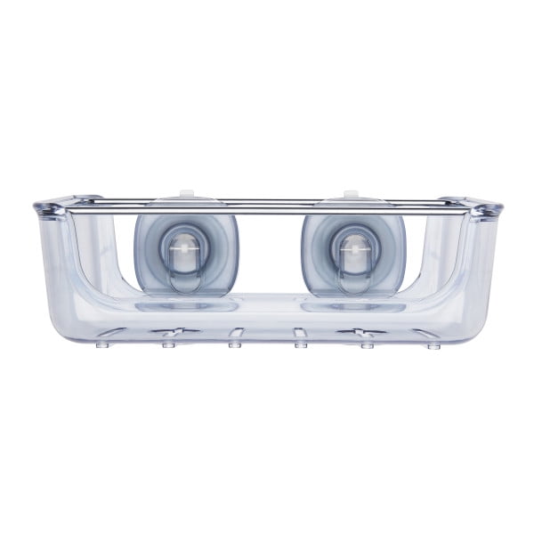 Clear Rectangular Metal Suction Shower Basket