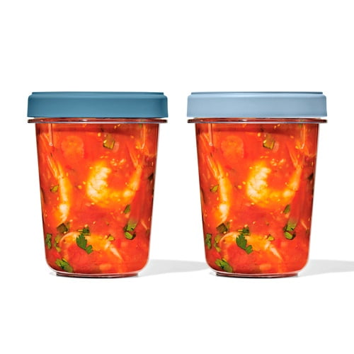 OXO SoftWorks Twist and Stack Leakproof Food Storage Containers, 32 oz, 2-Pack