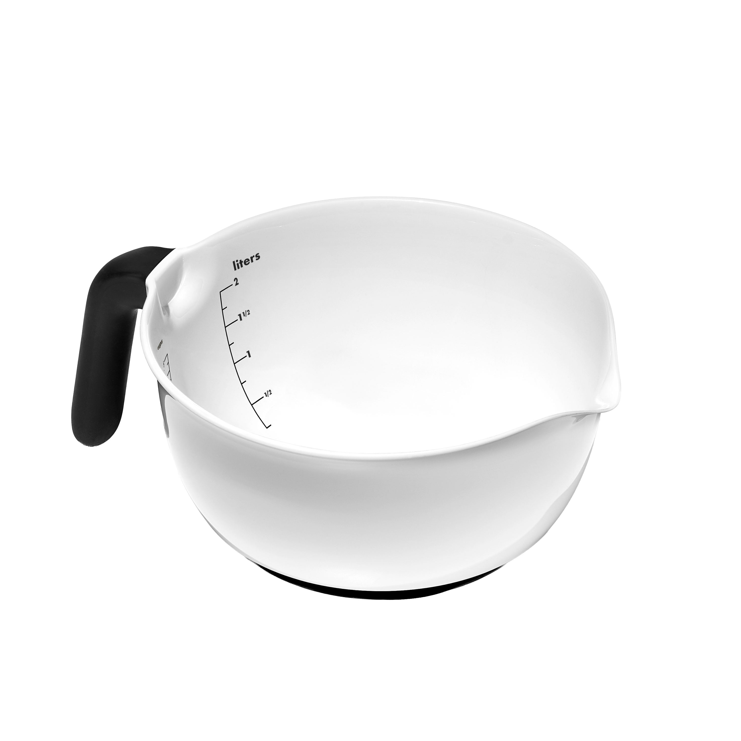 OXO SoftWorks Batter Bowl, 2 Quart, Non-Slip Base, Easy-Pour Spout, Comfortable Handle