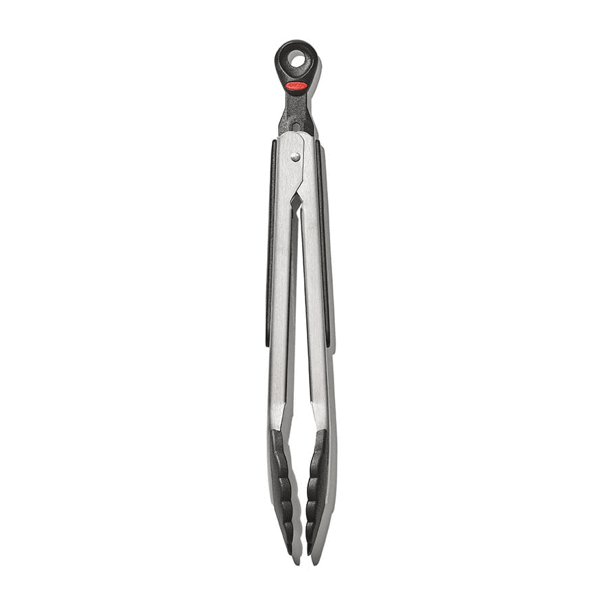 OXO Softworks 9 inch Tongs with Nylon Head, Stainless Steel