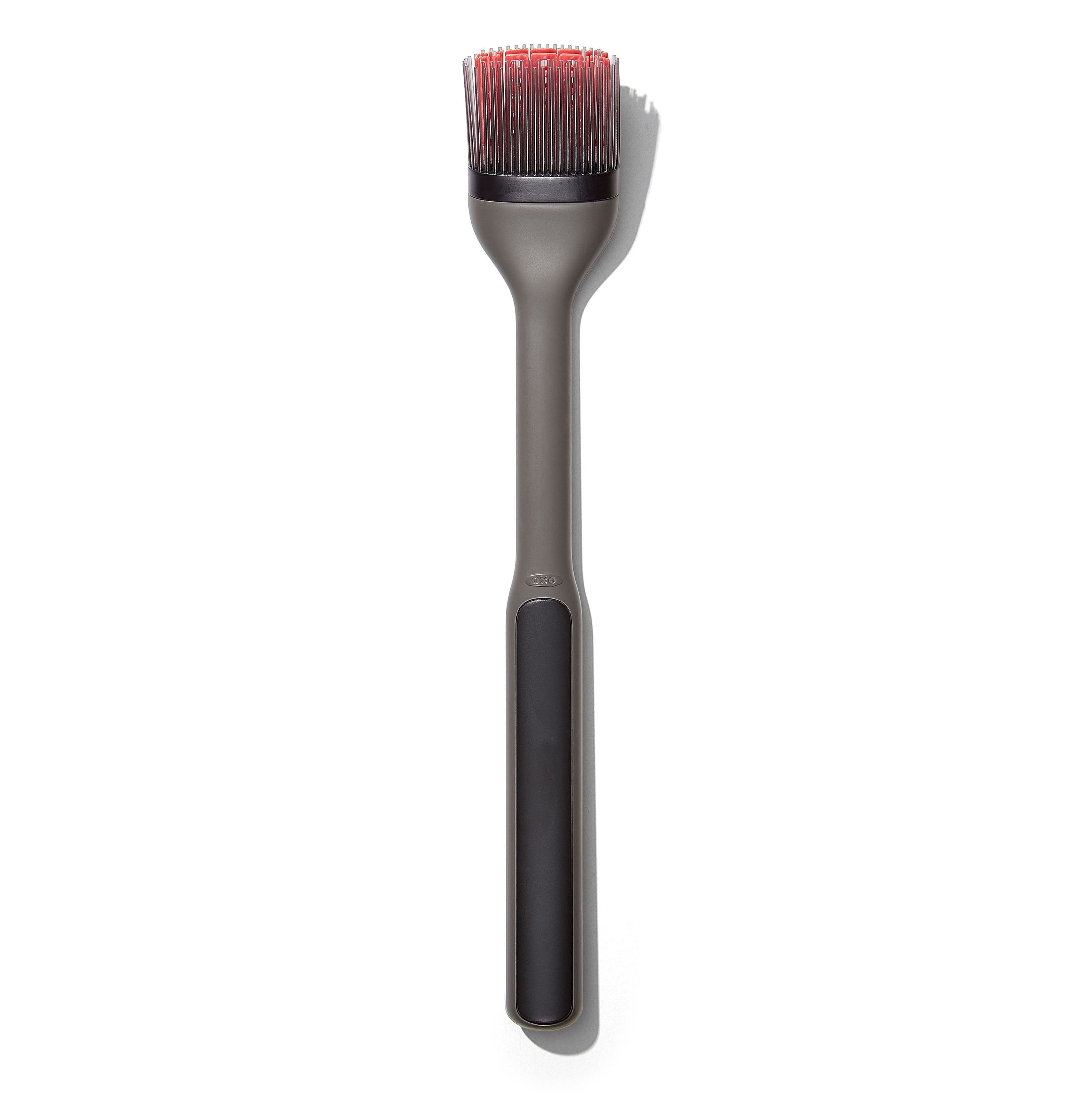 Gray Silicone Long Handle Grilling Basting Brush