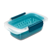 OXO Prep & Go Leakproof Fruit Storage Container with Colander, Produce Keeper Food Storage Container for Berries, Grapes