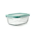 thumbnail interactive-video image 1 of OXO Smart Seal 3.5-Cup Rectangle Glass Food Storage Container, Teal, 1 of 9