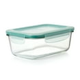 thumbnail interactive-video image 1 of OXO Smart Seal 8-Cup Rectangle Glass Food Storage Container, Teal, 1 of 10