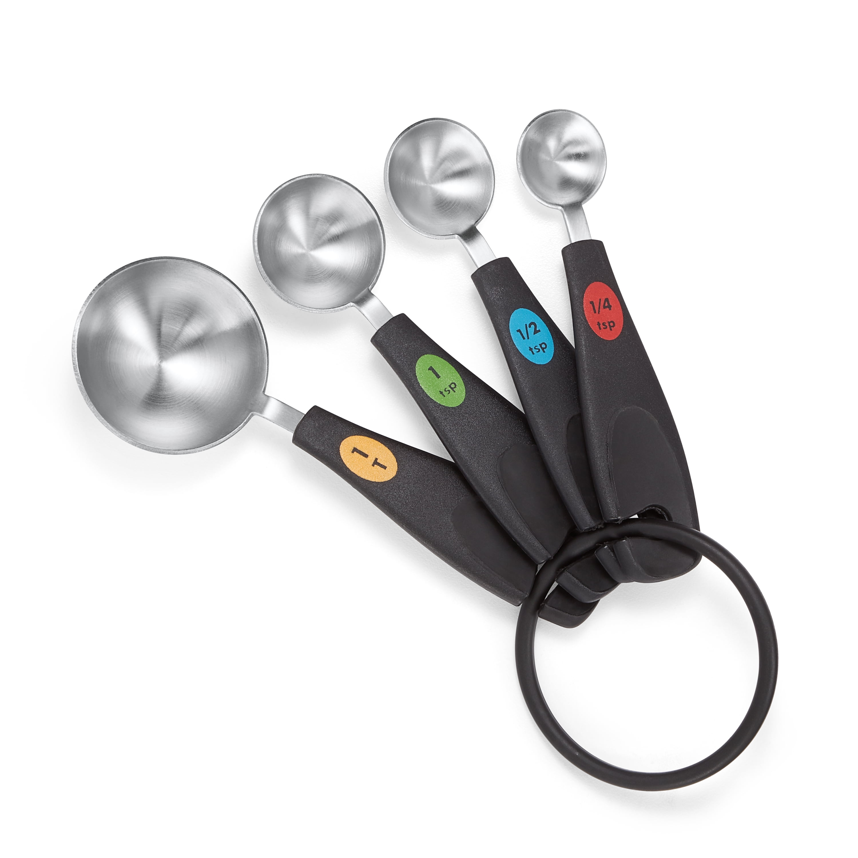 OXO 4-Piece Stainless Steel Measuring Spoons with Black Handles