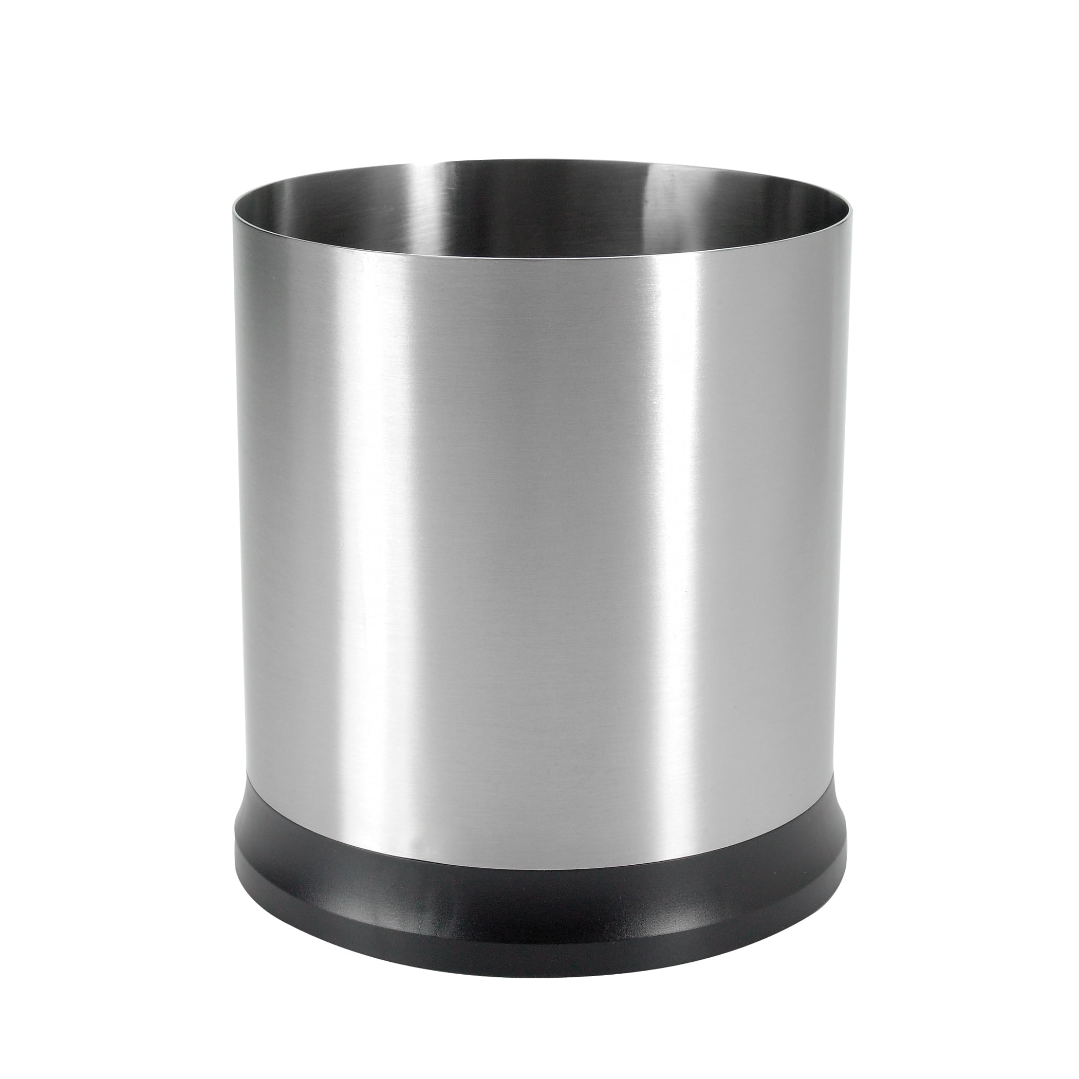 Stainless Steel Rotating Utensil Holder with Black Base