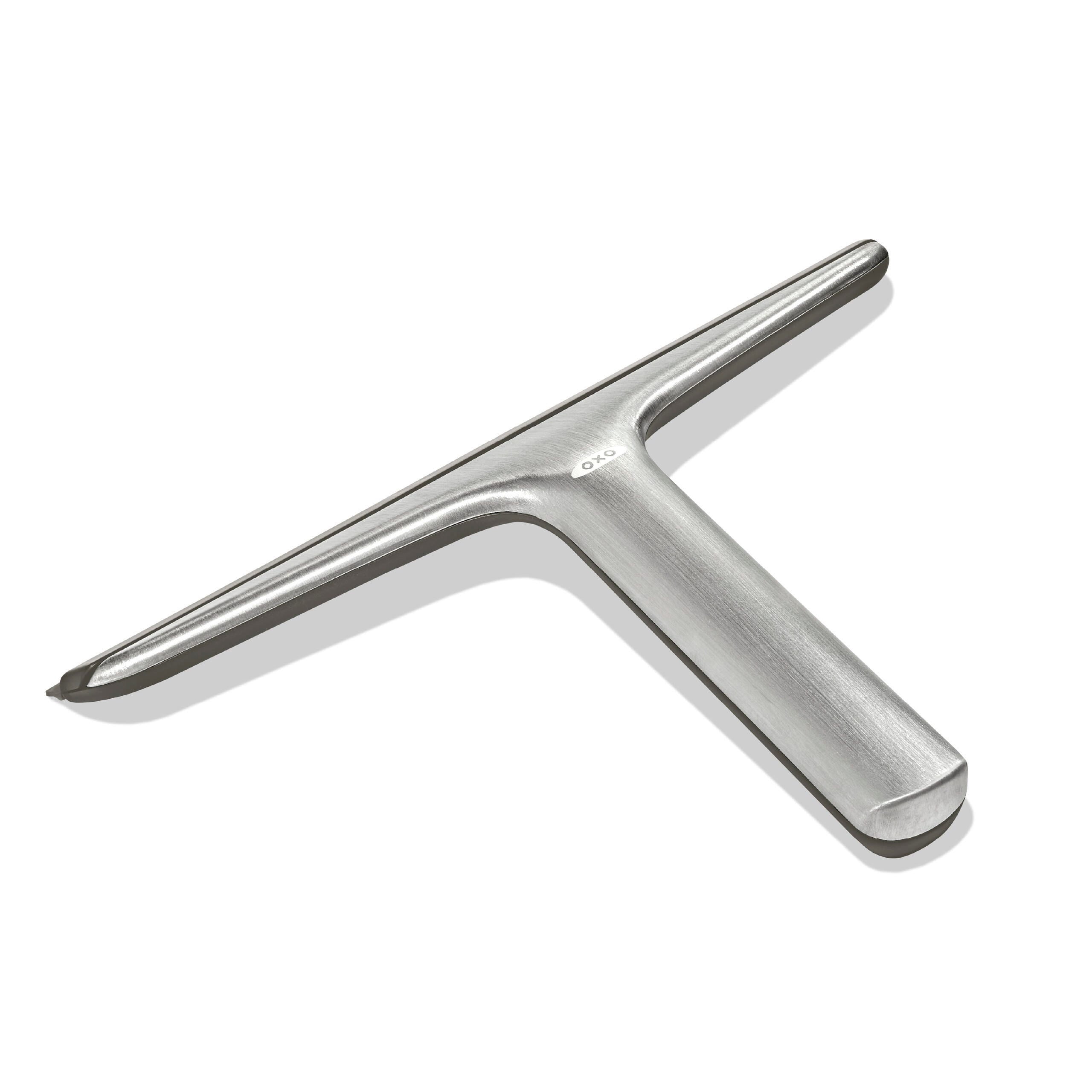 OXO Stainless Steel Shower Squeegee, Streak-Free Glass Door, Mirror & Tile Cleaner