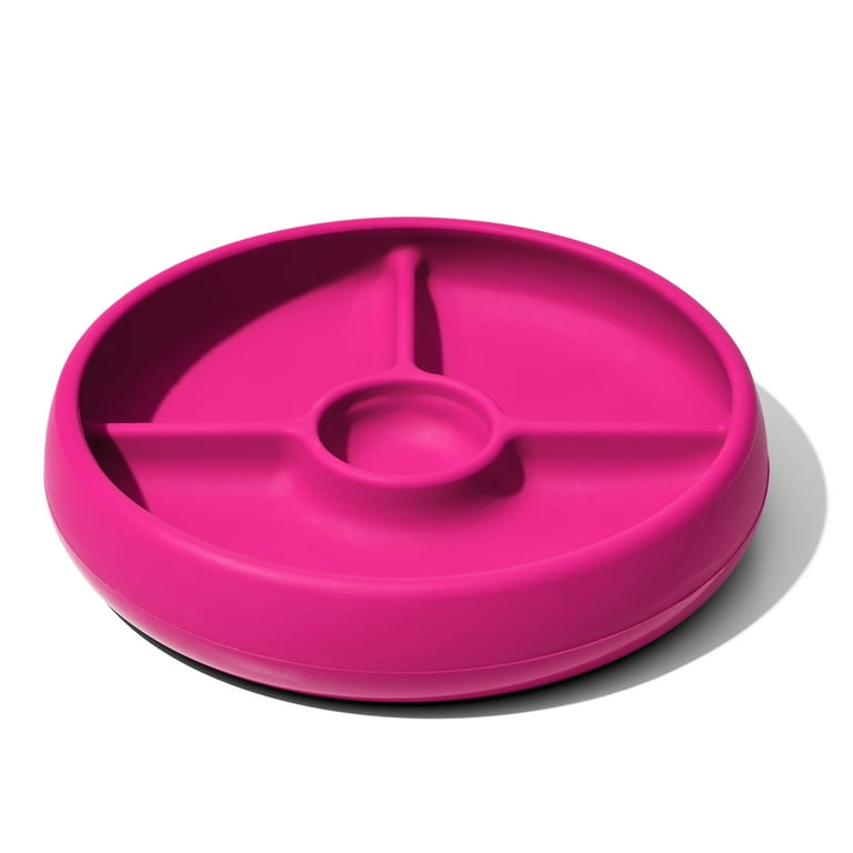 Ali & Oli Silicone Suction Divided Plate Pink