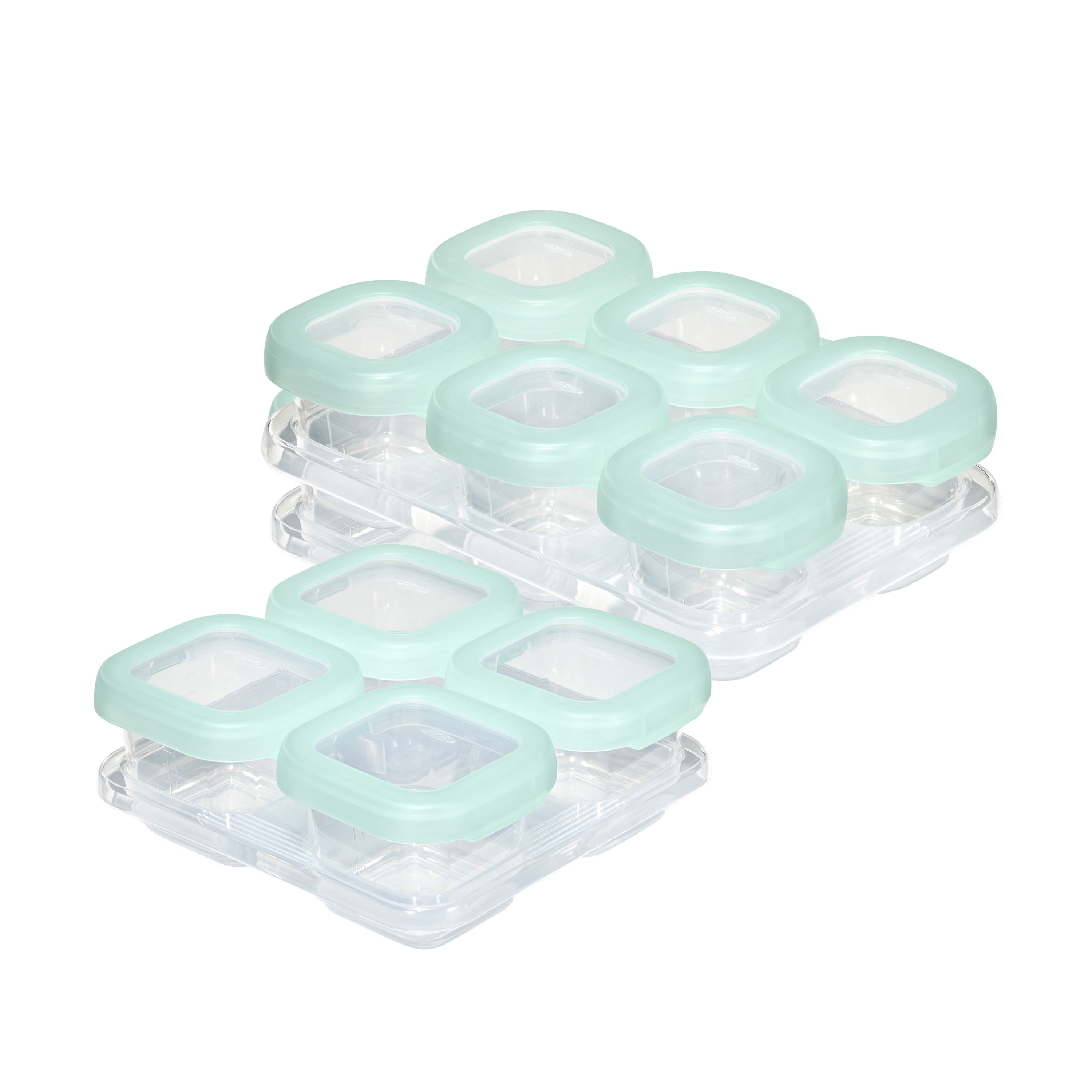 OXO Tot Baby Blocks Food Storage Container Set, 2 oz. & 4 oz., Opal, 12-Pack, For Infants Ages 0-12 Months