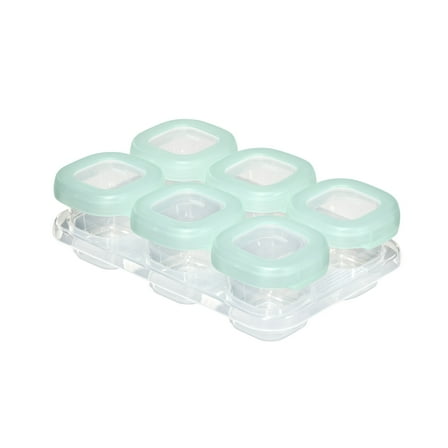 OXO Tot Baby Blocks Food Storage Containers, 2 oz, Opal, 6-Pack, For Infants Ages 0-12 months