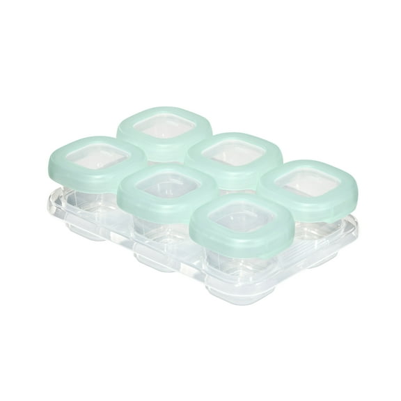OXO Tot Baby Blocks Food Storage Containers, 2 oz, Opal, 6-Pack, For Infants Ages 0-12 months