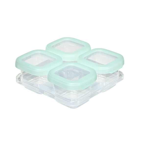 OXO Tot Baby Blocks Food Storage Containers, 6 oz, Opal, 4-Pack, For Infants Ages 0-12 Months
