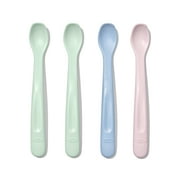 OXO Tot Baby Plastic Feeding Spoon 4 Piece Set, for ages 6+ Months, Multi Color