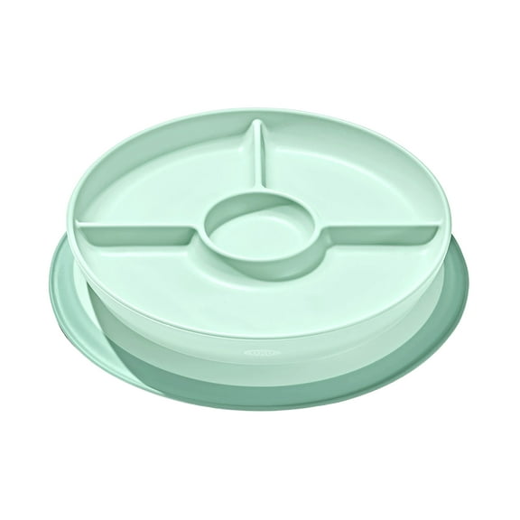 OXO Tot Baby and Toddler Stick and Stay Suction Divided Plate for 6+ Months, Opal