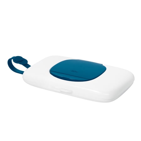 OXO Tot Travel Wipes Dispenser with Push-Button Lid, Navy, 1-Pack