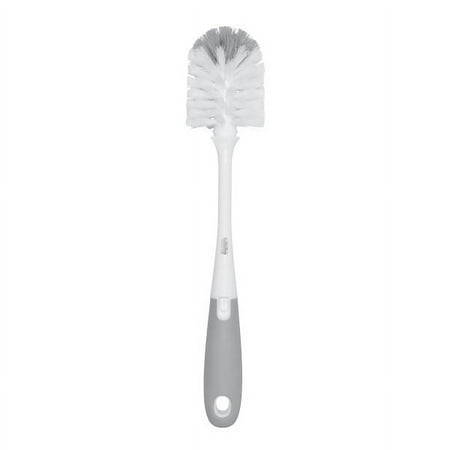 OXO Tot Multipurpose Long Flexible, Long Handle Plastic Baby Bottle, Bottle, Cup Brush with Nipple Cleaner, BPA-Free, 2.65 in, Gray, 1 Piece