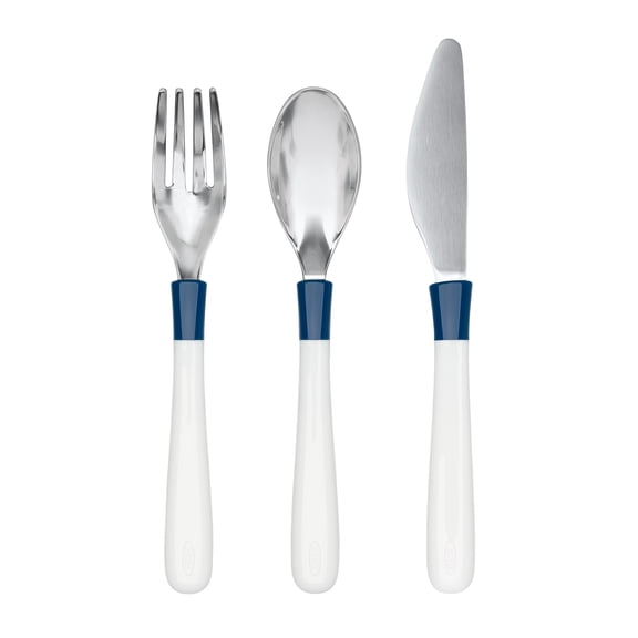 OXO Tot Cutlery Flatware for Big Kids, Navy