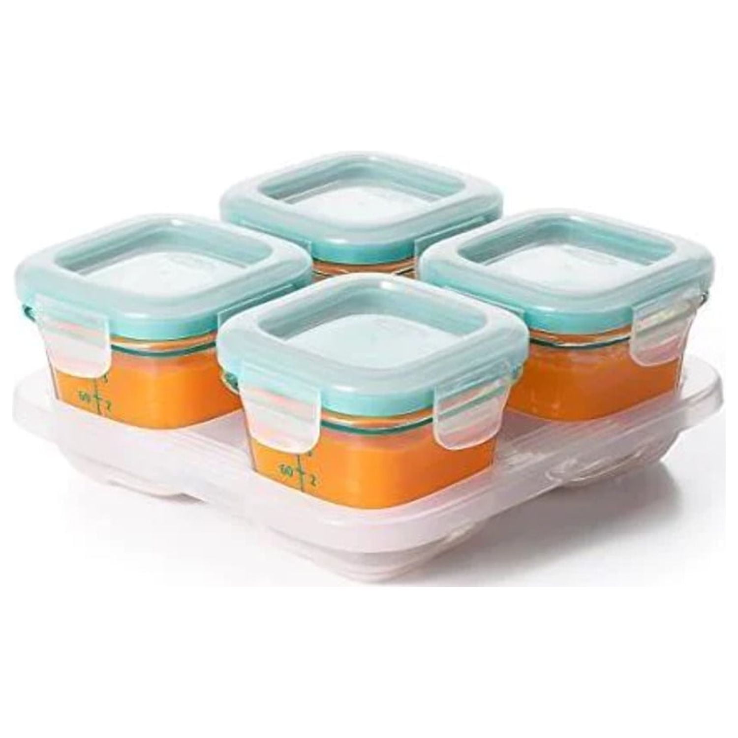 OXO Tot Baby Glass Baby Blocks Storage Containers, 4 oz - Teal – Traveling  Tikes