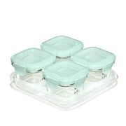 OXO Tot Glass Baby Blocks Food Storage Containers, 4oz, Opal, 4-Pack, For Infants Ages 0-12 Months