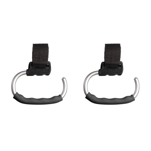 OXO Tot Handy Stroller Hooks 2-Pack, Grey Universal Clip for Diaper Bags & Shopping, for Infant Ages 0-12 Months