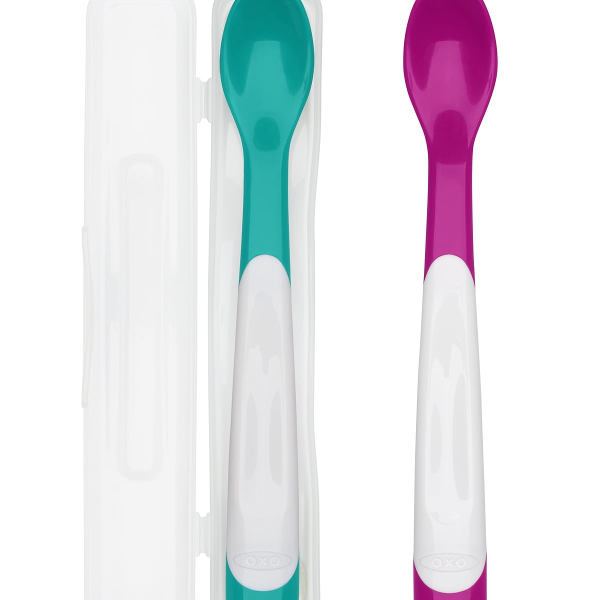 OXO Tot On-The-Go Infant Feeding Spoon With Case, Teal & Pink - Walmart.com