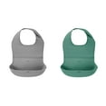 thumbnail image 1 of OXO Tot Roll-Up Bib - 2 Pack - Sage And Gray, 1 of 7